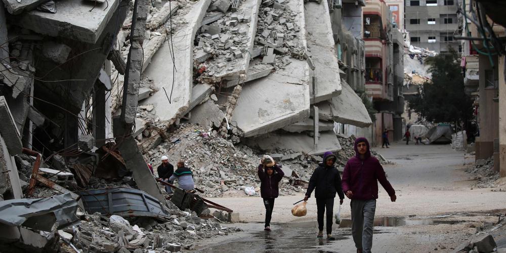 Le camp de déplacés de Nousseirat, dans la bande de Gaza, le 20 mars 2025. - EYAD BABA / AFP