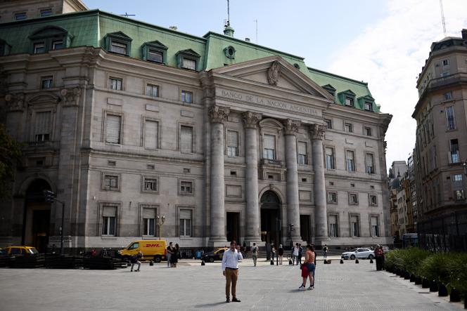 A general view of Argentina's Banco de la Nacion bank in Buenos Aires on March 27, 2025.