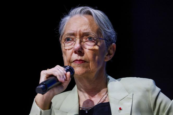 Elisabeth Borne au meeting de Renaissance à Saint-Denis (Seine-Saint-Denis), le 6 avril 2025.