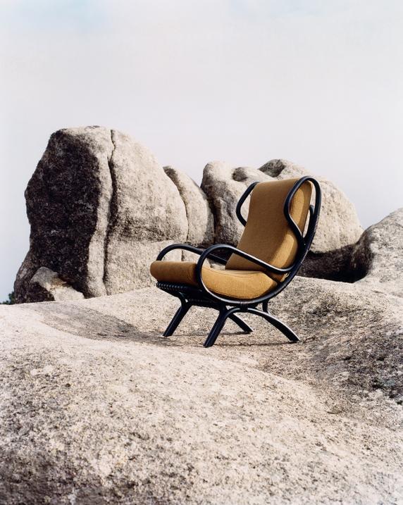 Continuum D.163.7 armchair, hand-bent wood, polyurethane, polyester fibers, cotton, design by Gio Ponti, Molteni. All photos were taken in March 2025.