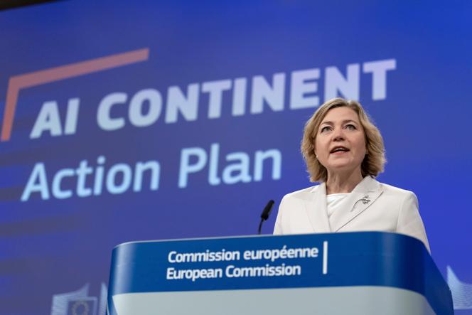 Henna Virkkunen, commissaire européenne chargée de la souveraineté technologique, à Bruxelles, le 9 avril 2025.