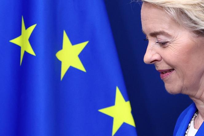 La présidente de la Commission européenne, Ursula von der Leyen, à Bruxelles, le 10 avril 2025.