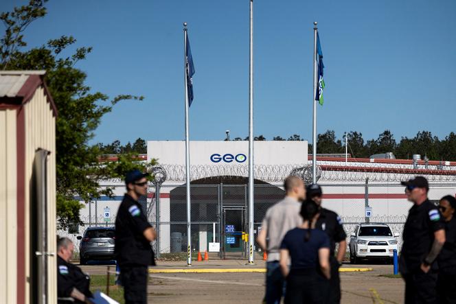 A vision of the Central Ice Processing Center in Louisiana where Mahmoud Khalil is arrested as the Immigration Court governs in the case of deportation of the student of Columbia University, in Jena, Louisiana, on April 11, 2025.