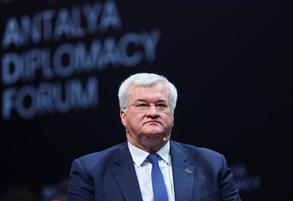 Le ministre des affaires étrangères ukrainien, Andrii Sybiha, au Forum diplomatique d’Antalya (Turquie), le 12 avril 2025.