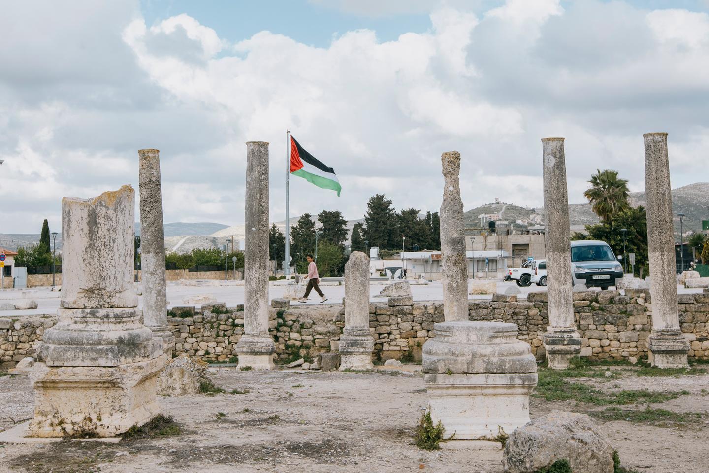 In the West Bank, the archaeological site of Sebastia under Israeli control