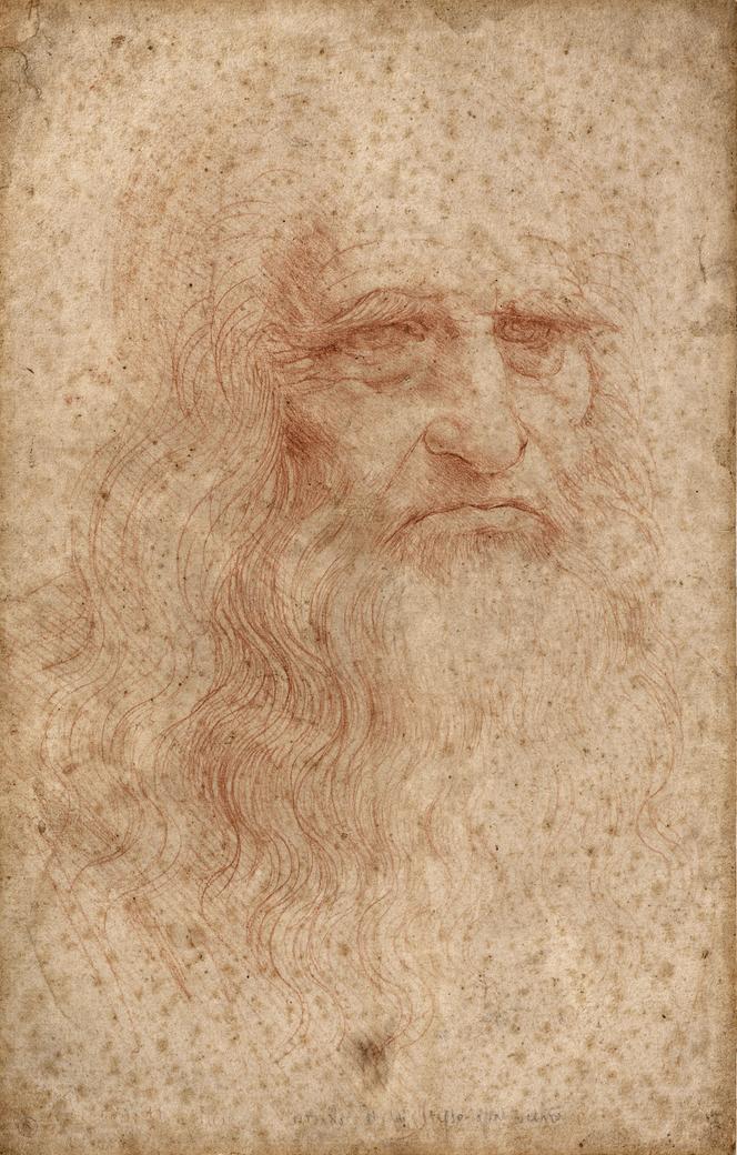 Autoportrait de Léonard de Vinci, vers 1515.