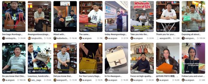 De vidéos affirmant, à tort, que de grands produits de luxe sont fabriqués en Chine. 