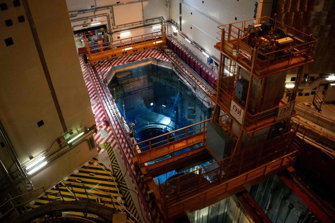A l’intérieur du bâtiment du réacteur nucléaire de Flamanville 3, à la centrale de Flamanville (Manche), le 25 avril 2024. 