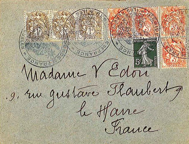 « Résidence de France » des Kerguelen, avec « Semeuse », et type « Blanc » : 2 000 francs suisses en 1990 chez David Feldman.
