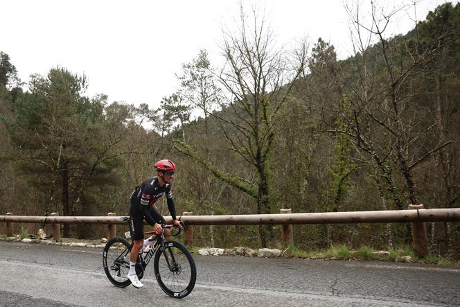Le Français de l’équipe cycliste Tudor, Julian Alaphilippe, lors de la septième étape de Paris-Nice, entre Nice et Auron (Alpes-Maritimes), le 15 mars 2025.