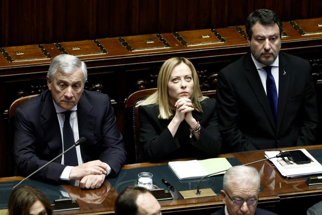 Giorgia Meloni, lors d’un hommage au pape François au Parlement italien, à Rome, le 23 avril 2025.