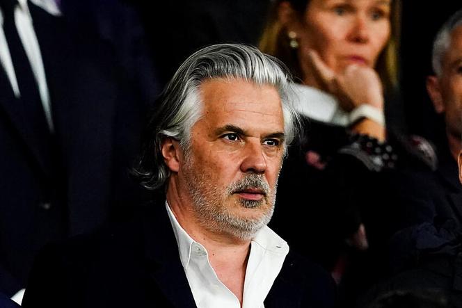 Vincent Labrune lors du quart de finale de la Ligue des champions entre le Paris Saint-Germain et Aston Villa, le 9 avril 2025 au Parc des Princes à Paris.