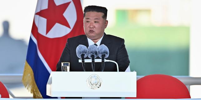 A new North Korean warship was damaged during its launch ceremony