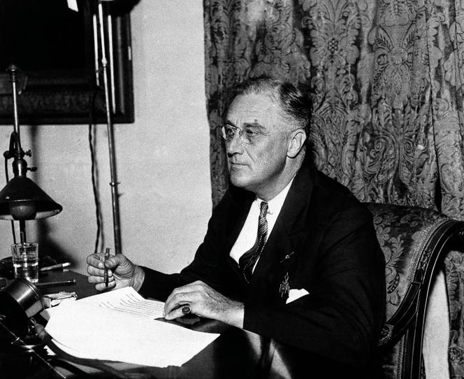 Le président Franklin D. Roosevelt, à la Maison Blanche, à Washington, le 22 octobre 1933.