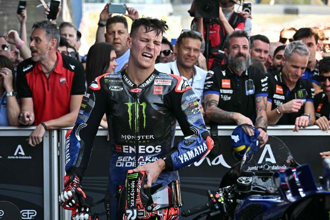 Le Français Fabio Quartararo, dimanche 27 avril 2025, à l’issue du Grand Prix d’Espagne, à Jerez de la Frontera.