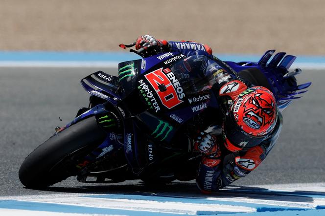 Le pilote français Fabio Quartararo, lors du Grand Prix d’Espagne, à Jerez (Espagne), le 27&nbsp;avril&nbsp;2025.