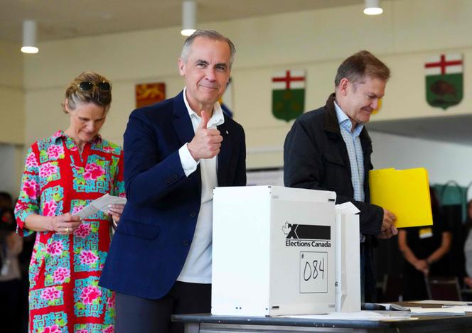 Le premier ministre canadien, le libéral Mark Carney, au jour des élections fédérales, à Ottawa, le 28 avril 2025.