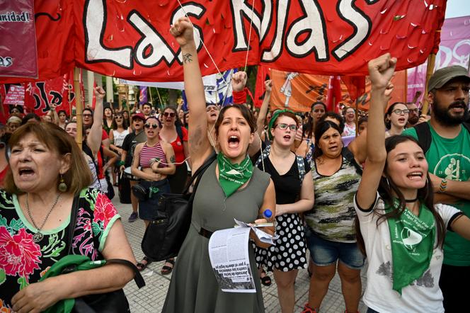 Manifestation du mouvement contre les violences sexistes «&nbsp;Ni una menos » («&nbsp;pas une de moins&nbsp;»), à Bunoas Aires, en 2019.