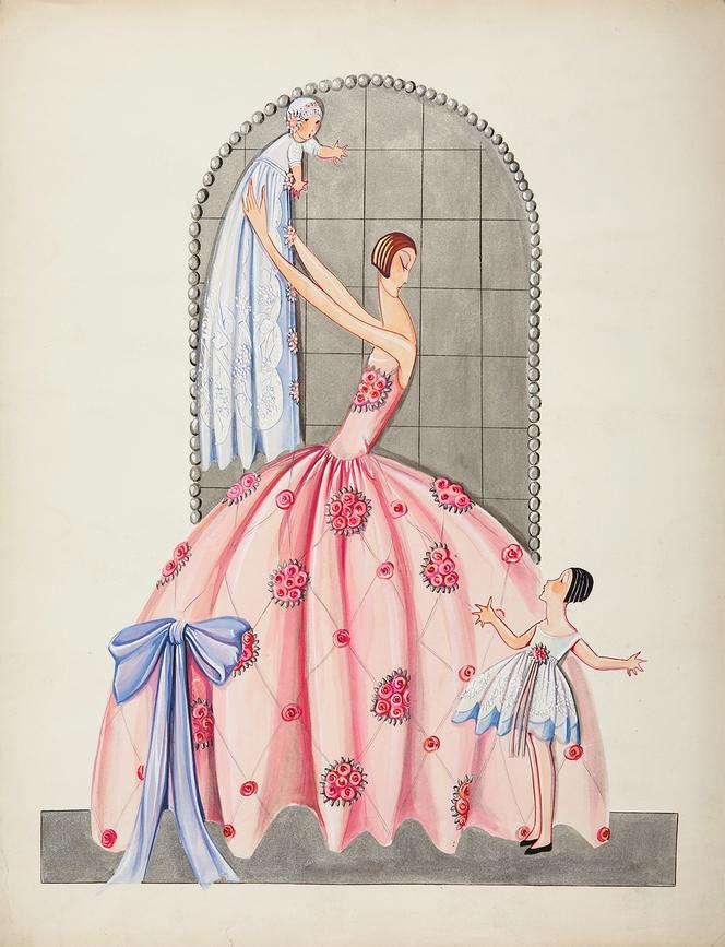 Une illustration pour la maison Jeanne Lanvin, vers 1922.