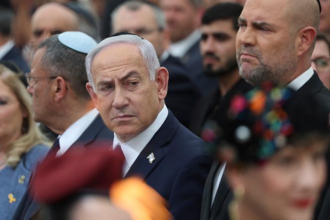 Benyamin Nétanyahou lors d’une cérémonie au mémorial Yad Lebanim à Jérusalem, le 29 avril 2025.