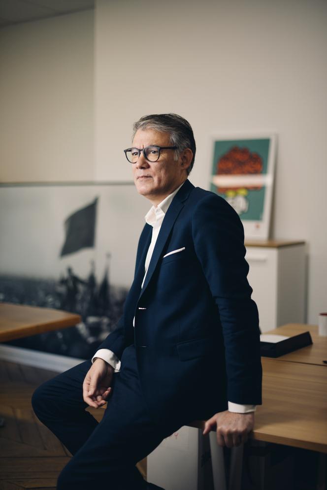 Olivier Faure, first secretary of the Socialist Party, in the new premises of the movement, in Paris, April 28, 2025.