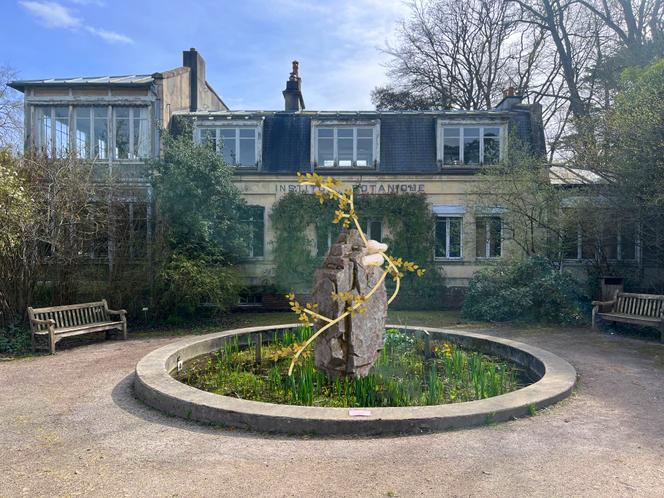 Le projet pour une sculpture en bronze et en acier de Léo Fourdrinier, titrée « Monde commun », qui devait prendre place au jardin botanique de Caen.