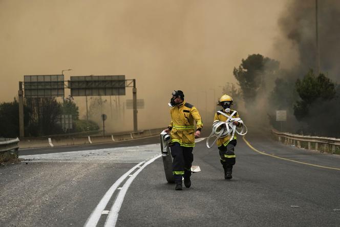 Des pompiers près de Jérusalem, le 30 avril 2025.