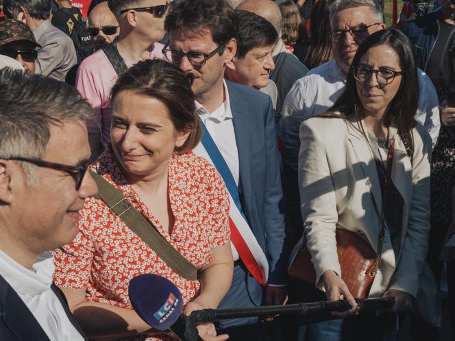 Marine Tondelier, during the demonstration of the May 1 in Dunkirk (North).