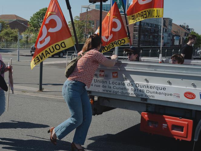 Lors de la manifestation du 1ᵉʳ mai à Dunkerque.