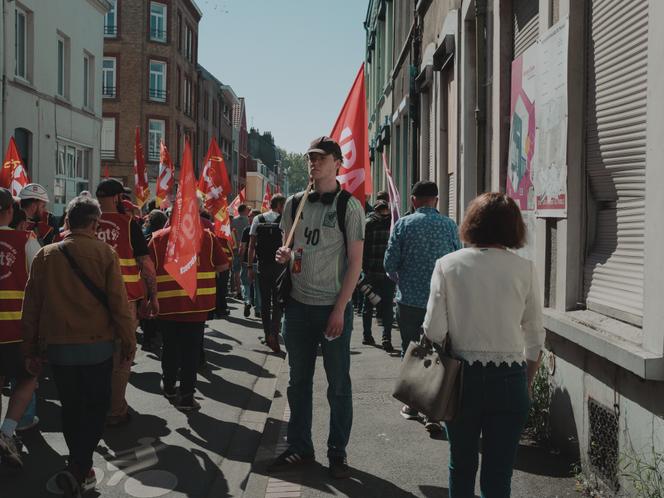 A Dunkerque (Nord), lors de la manifestation du 1ᵉʳ-Mai 2025.