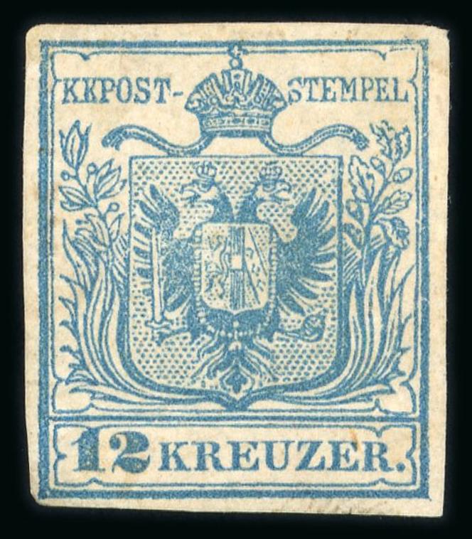 Autriche, 12 kreuzer, non émis de 1850, estimé 100 000 à 150 000 francs suisses (environ de 106 900 à 160 400 euros).