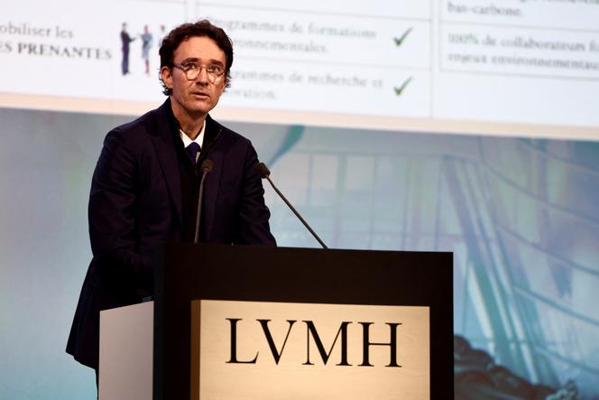 Antoine Arnault, lors de la présentation des résultats de LVMH, le 17 avril 2025.