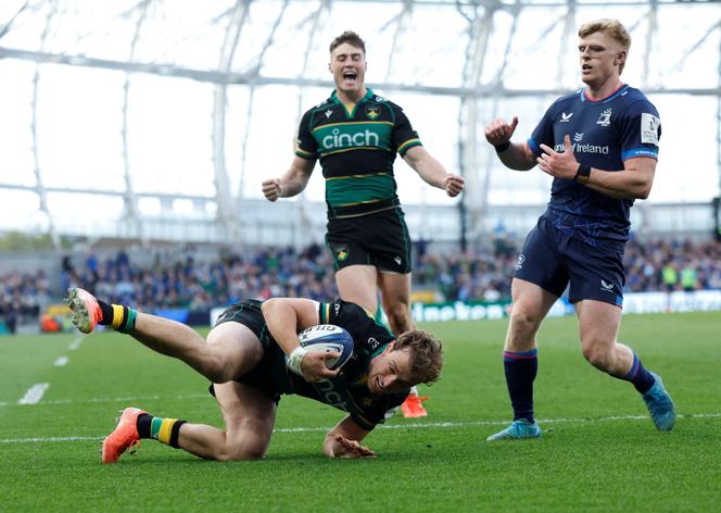 Lors de la demi-finale de Champions Cup entre les Saints de Northampton et le Leinster, samedi 3 mai 2024, à Dublin.