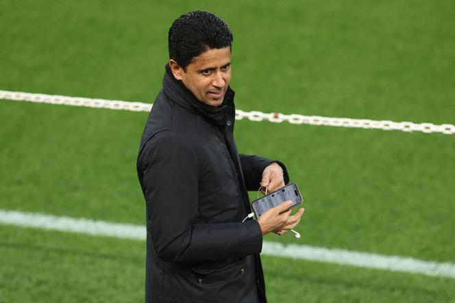 Nasser Al-Khelaïfi, président du Paris Saint-Germain, à Liverpool, le 10 mars 2025.