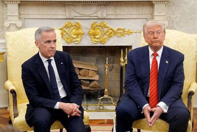 Le premier ministre canadien, Mark Carney, et le président des Etats-Unis, Donald Trump, à la Maison Blanche, le 6 mai 2025.