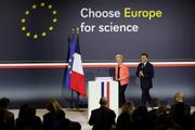 Ursula Von der Leyen et Emmanuel Macron,  à l’événement « Choose Europe for Science », à Paris, le 5 mai 2025.