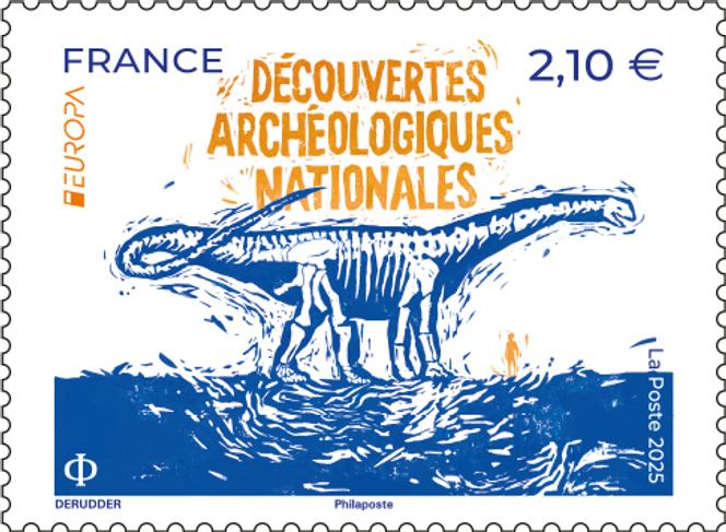 « Découvertes archéologiques nationales », timbre non émis créé par Ségolène Derruder.