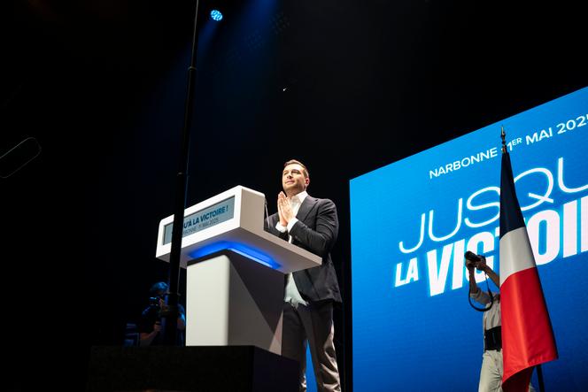 Le président du Rassemblement national, Jordan Bardella, à Narbonne (Aude), le 1ᵉʳ mai 2025.