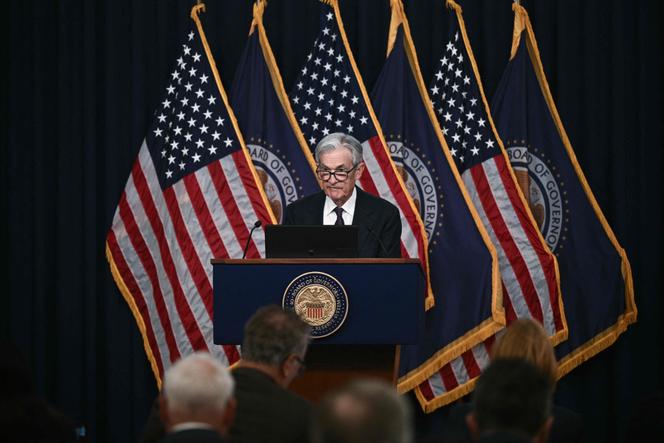 Le président de la Réserve fédérale américaine (Fed, banque centrale), Jerome Powell, le 7 mai 2025, à Washington, au siège de l’institution monétaire.