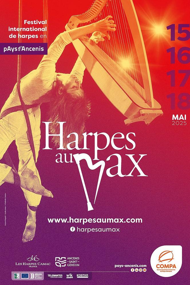 Affiche du festival « Harpes au max ».