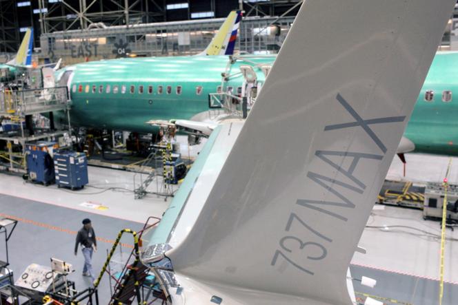 Une aile du Boeing 737 MAX photographiée lors d’une visite de presse à l’usine Boeing de Renton, dans l’Etat de Washington, aux Etats-Unis, le 7 décembre 2015.
