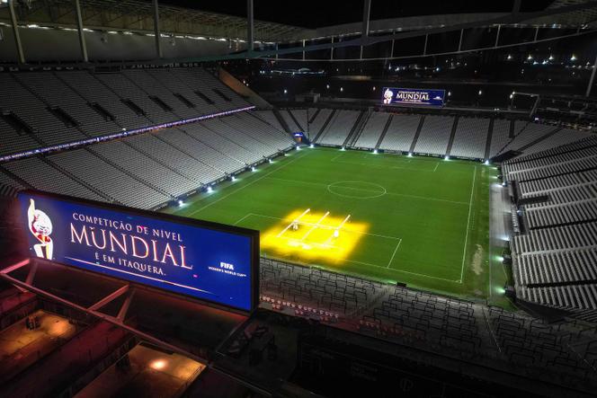 Le stade Neo Quimica Arena à Sao Paulo, au Brésil, qui accueillera les matchs de la Coupe du monde féminine de  football 2027, le 7 mai 2025.