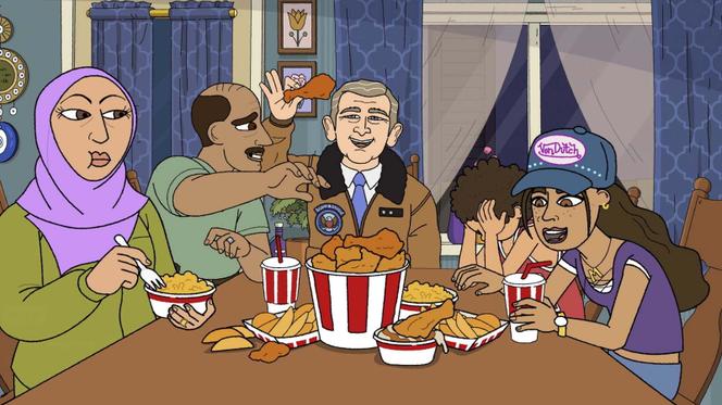 Image extraite de la série d’animation « #1 Happy Family USA », créée par Ramy Youssef et Pam Brady.