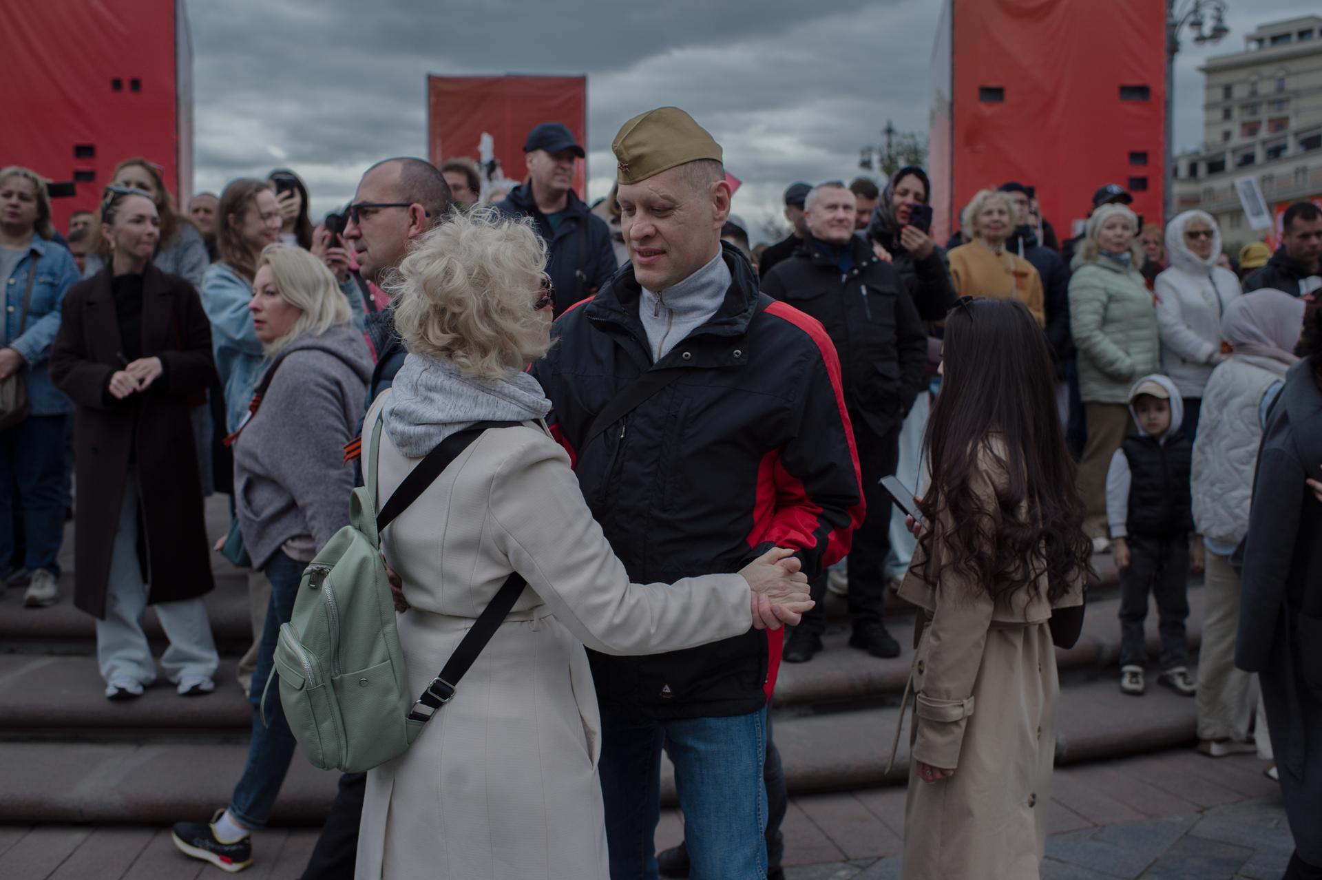 Pendant un concert de chants patriotiques, à Moscou, le 9 mai 2025.