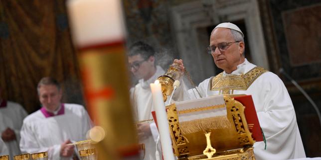 Pope Leo XIV addresses cardinals in English at his first Mass