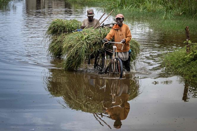 Une zone inondée par les eaux du lac Tanganyika à Bujumbura, au Burundi, le 9 mai 2025.