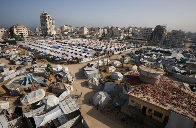 Un camp de déplacés internes, à Gaza, le 11 mai 2025.