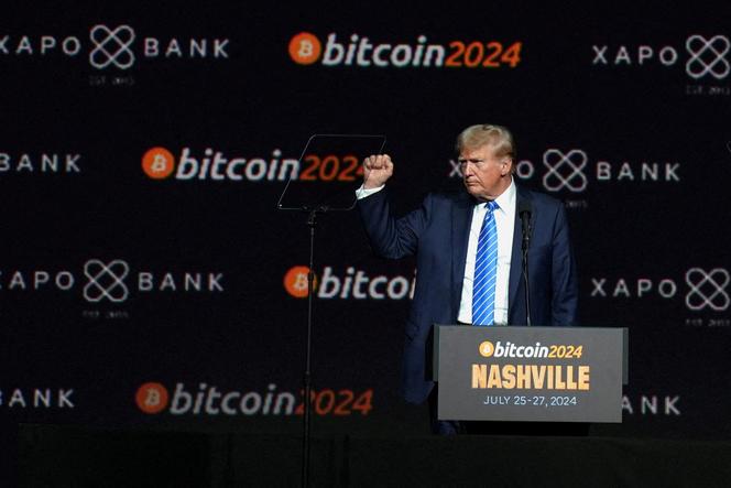 Donald Trump at the Bitcoin 2024 conference in Nashville, Tennessee, on July 27, 2024.