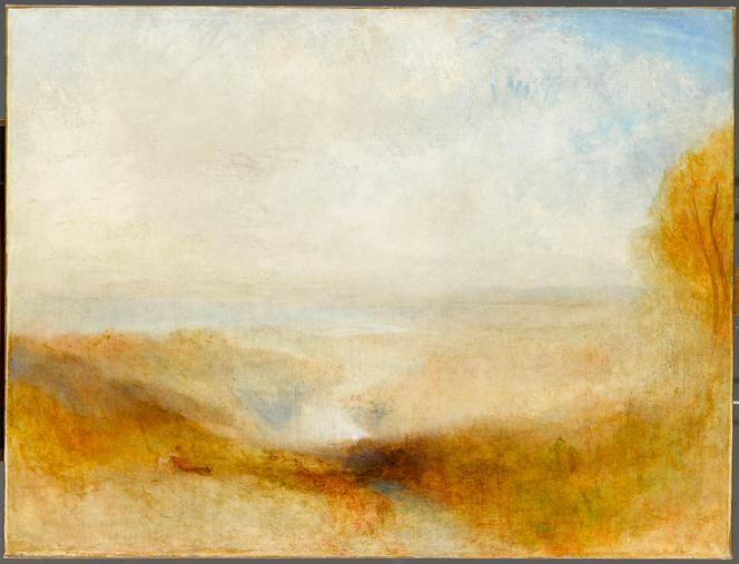 „Landschaft mit einem Fluss und einer Bucht in der Ferne“ oder „Zusammenfluss von Severn und Wye“ (ca. 1845) von Joseph Mallord William Turner.
