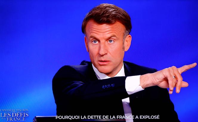 Emmanuel Macron, lors d’une émission spéciale diffusée par TF1, le 13 mai 2025.